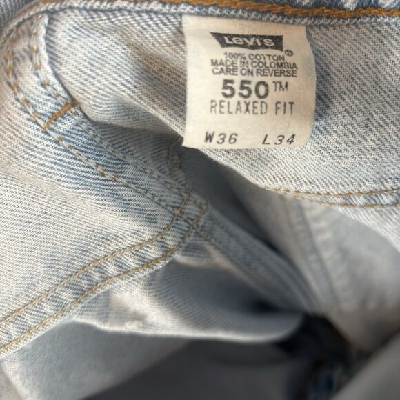 Vintage Orange Tab Levis 550 Jeans Relaxed Fit Men's 34x32 Denim - Picture 9 of 9